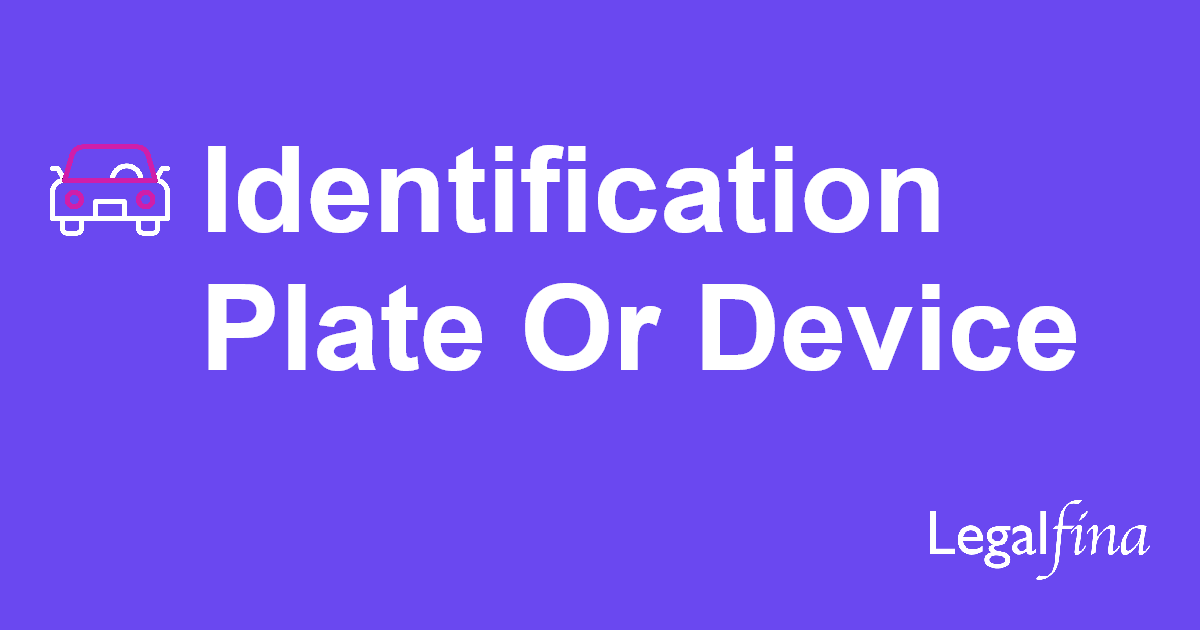 Identification Plate Or Device - Registration Of Off-highway Vehicles ...